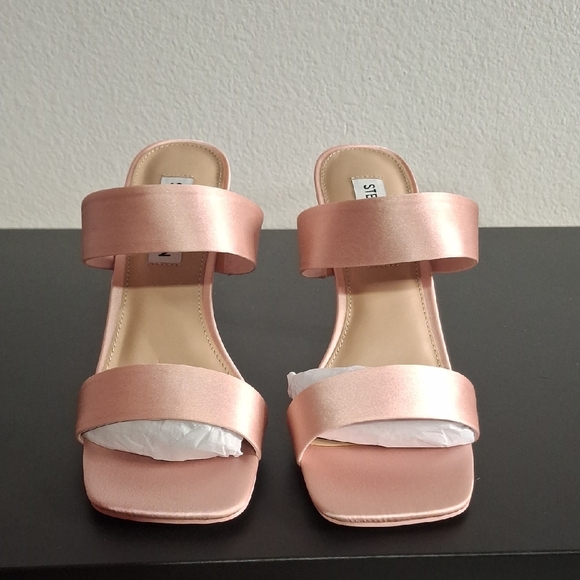 Steve Madden Shoes - Steve Madden Pink Satin Double Strap Heels